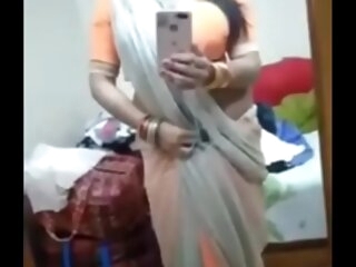 Desi Bhabhi upon saree like one another enormous boobs  Bangla